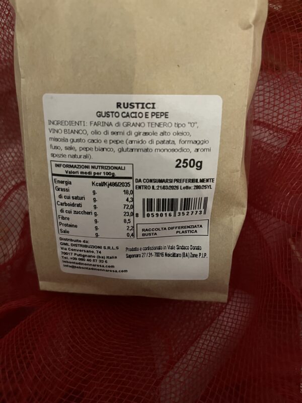 Rustici gusto Cacio e Pepe Le Bontà di Nonna Rosa 250g - Image 2